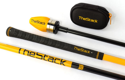 Close-up of TheStack adjustable speed-training weights and club